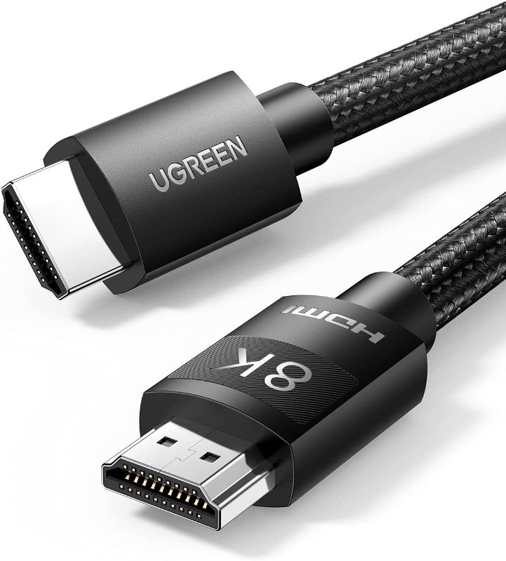 Photo 1 of UGREEN HDMI 2.1 Cable 8K 48Gbps 6.6FT Ultra High Speed 8K HDMI Braided Cord 4K@120Hz 8K@60Hz Support Dynamic HDR eARC Dolby Atmos HDCP Compatible with PS5 PS4 Xbox Roku TV HDTV Blu-ray Projector