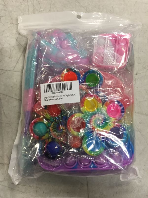 Photo 1 of 11 Packs Fidget Toys Push Pop Bubble Purse Bag Stress Relief Balls,Mini Pop Keychain ,Fingertip Gyro Toy Spinner ,Pop Bracelet for Its ADHD Office Desk Sensory Toy Gifts Set for Kids Girls Adults
