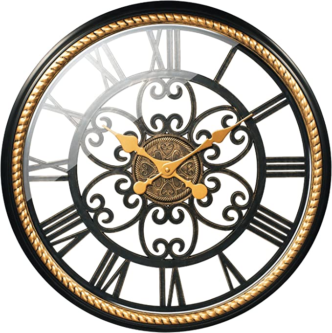 Photo 1 of AYRELY 20 in Large Decorative Wall Clock - Oversized Centurian Roman Numeral Style Modern Home Decor Ideal for Living Room, Silent Non Ticking Battery Operated Round Big Wall Clock for Room Decor
