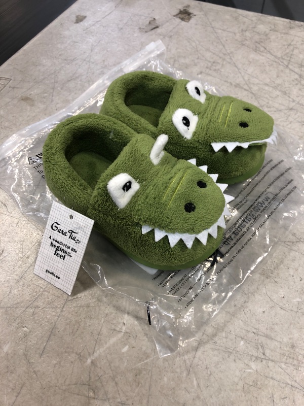 Photo 3 of  Girls Boys Home Slippers Warm Dinosaur House Slippers for Toddler Fur Lined Winter Indoor shoes (SIZE  4.5-5.5 Toddler)