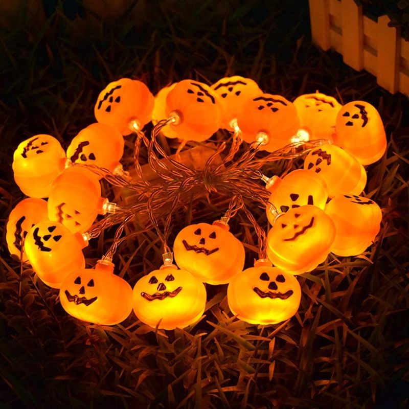 Photo 1 of 2 COUNT- DomeStar Halloween String Lights, 10ft 20LED Pumpkin Lights Battery Operated Pumpkin Lights for Halloween Thanksgiving Decorations