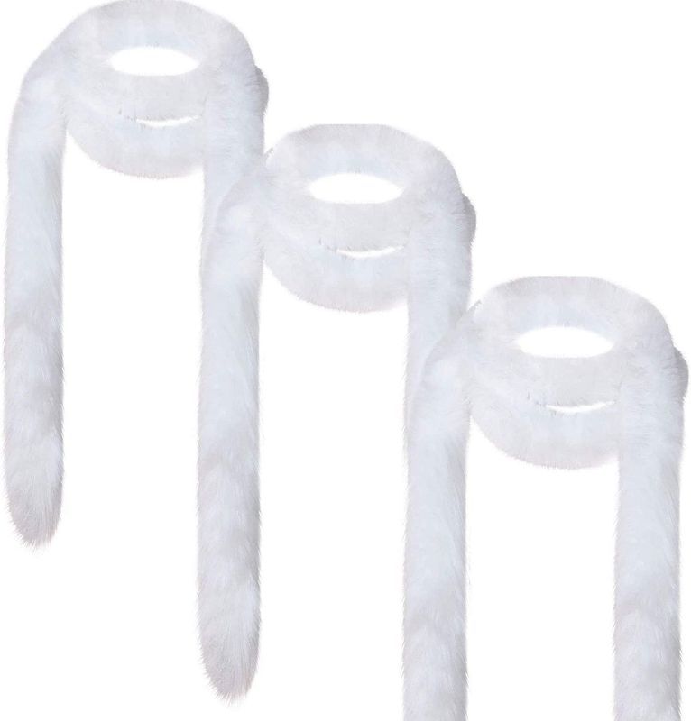 Photo 1 of 6.54 Yards Fake Feather Boas White Fluffy Boas Artificial Feather Boas for Women Girls Party Costume Accessory