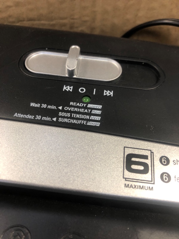 Photo 1 of Amazon Basics 6-Sheet Cross-Cut Paper and Credit Card Home Office Shredder 6 Sheet Shredder ** USED 