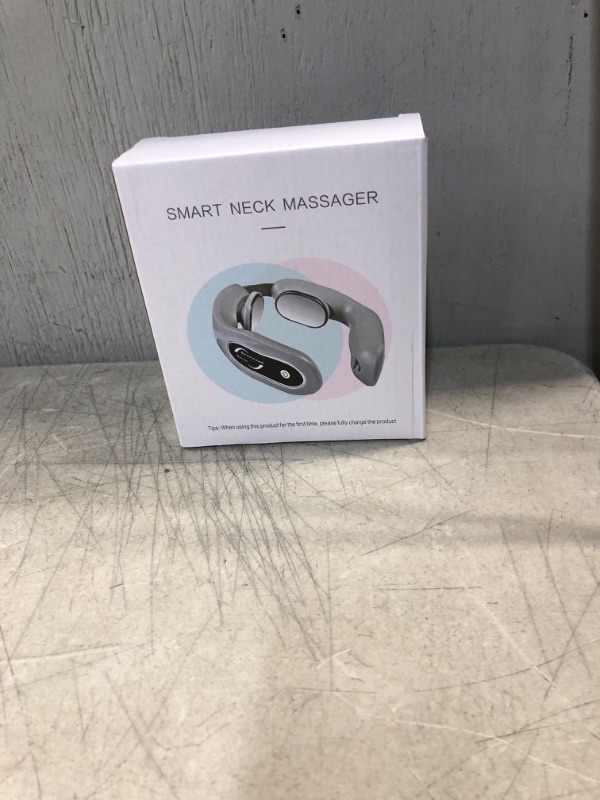 Photo 2 of Neck Acupuncture Lymph Massager, Electric Pulse Neck Massager Device, Smart Neck Thermal Massager, Portable Neck Massager Gift for Women Men (Gray Battery)