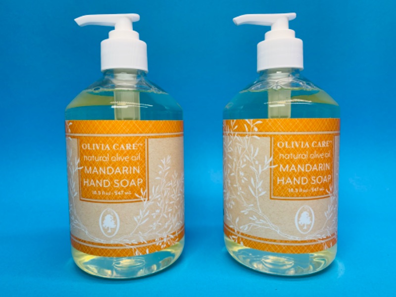 Photo 1 of 635121… 2 Olivia Care natural olive oil mandarin hand soaps 18.5 oz. Each