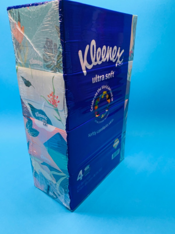 Photo 3 of 635177…4 boxes of Kleenex ultra soft 3ply tissues with special designs 