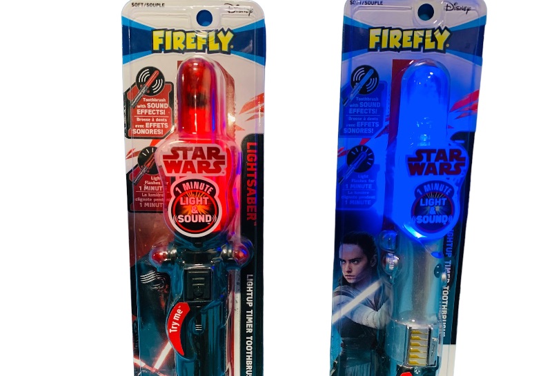 Photo 1 of 635200…2 Disney Star Wars lightsaber toothbrushes with light,  sound, and timer