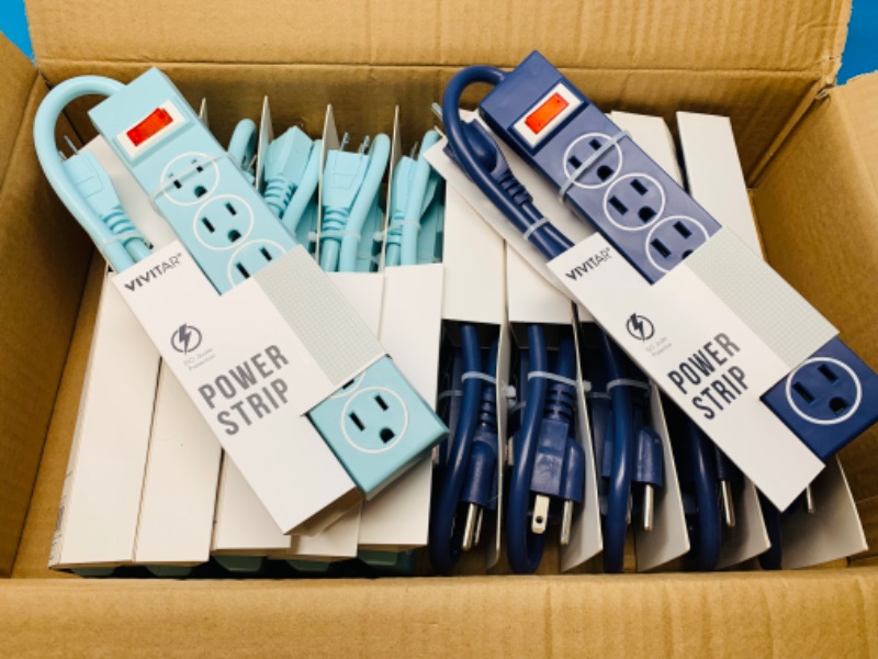 Photo 1 of 635334…12 power strips with heavy duty cords and grounded plugs 