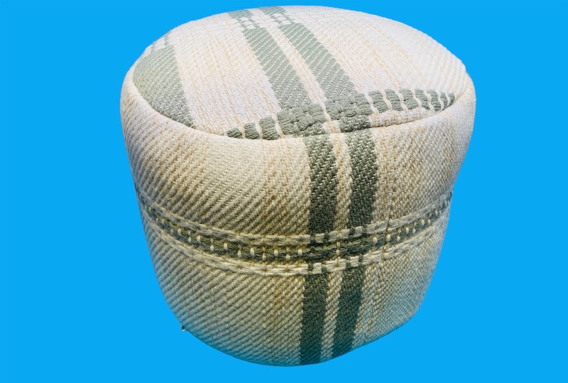 Photo 3 of 635345… cylinder pouf woven plaid footstool 