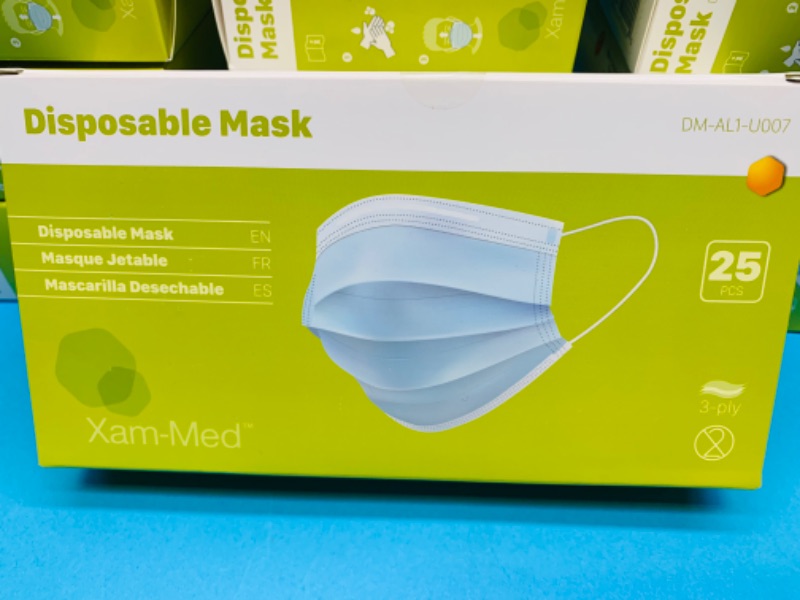 Photo 2 of 635397…650 disposable 3-ply masks - 26 boxes of 25 masks in each 