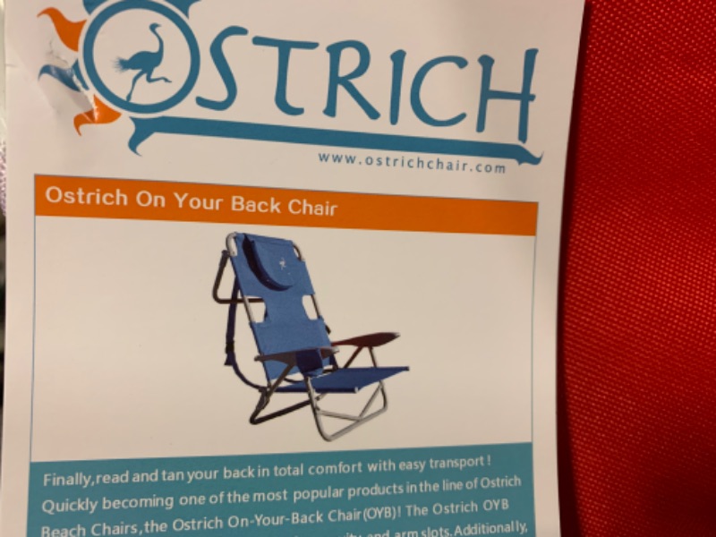 Photo 2 of 635630… 2 ostrich on your back chairs with built in pillows . Low to the ground beach chairs