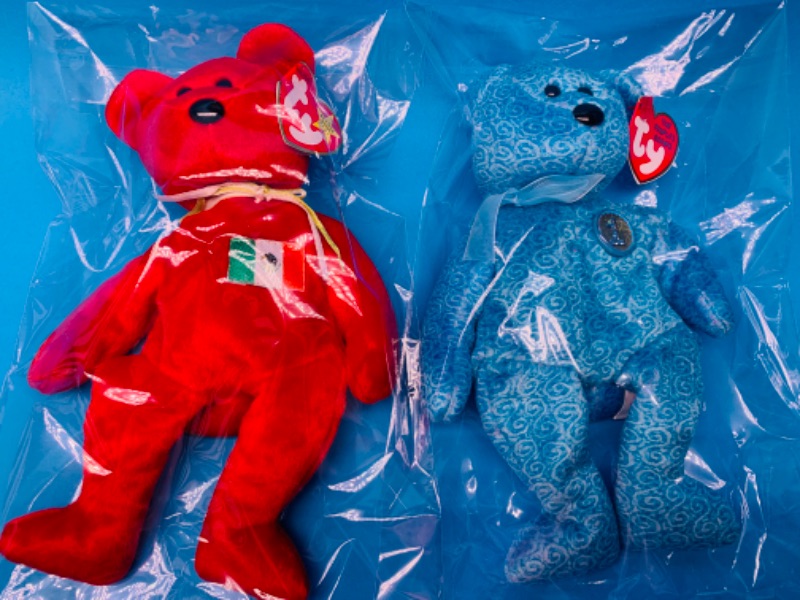 Photo 1 of 636014… 2 TY beanie babies in plastic bags 