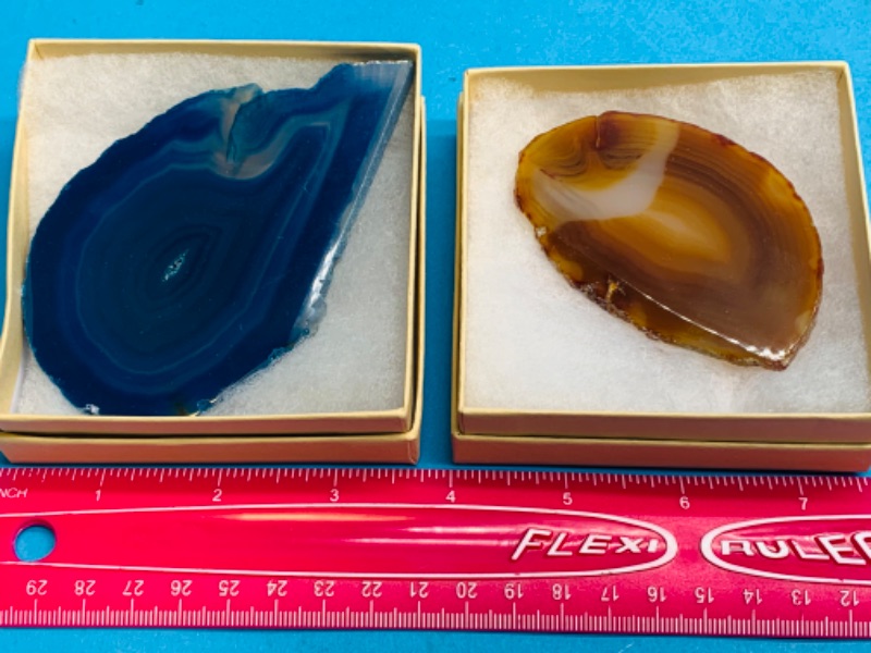 Photo 1 of 636352… 2 agate rock slices gift boxes 