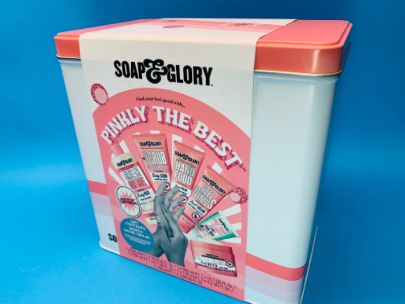 Photo 3 of 636398..,large tin Soap and Glory pinkly the best body wash, butter, scrub, hand and foot cream