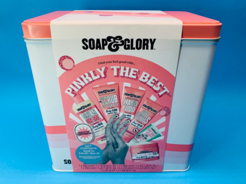 Photo 1 of 636398..,large tin Soap and Glory pinkly the best body wash, butter, scrub, hand and foot cream