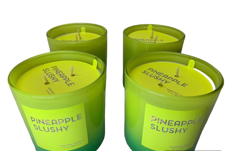 Photo 2 of 636456…4 large Opalhouse pineapple slushy candles 