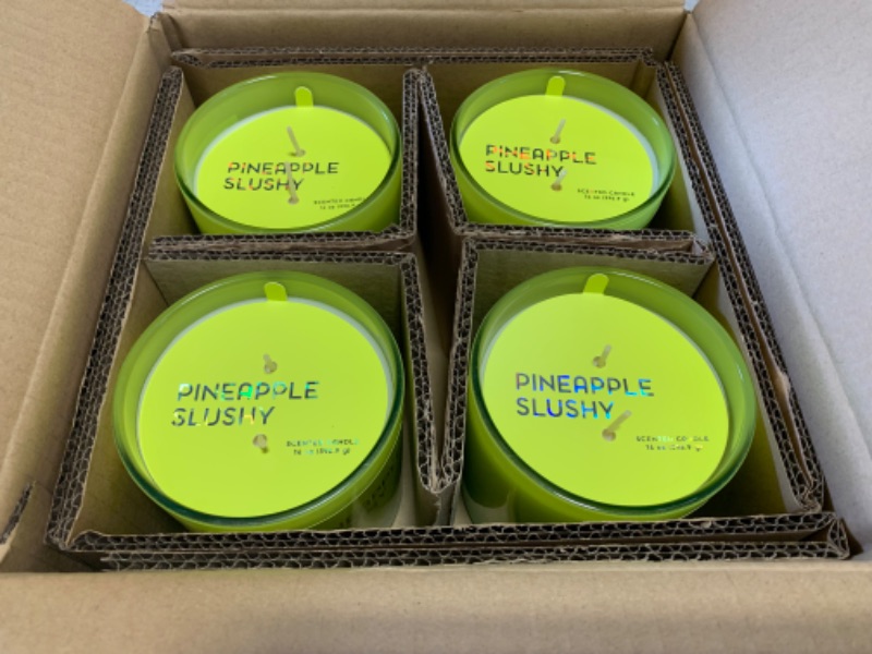 Photo 1 of 636459… 4 large Opalhouse pineapple slushy candles 
