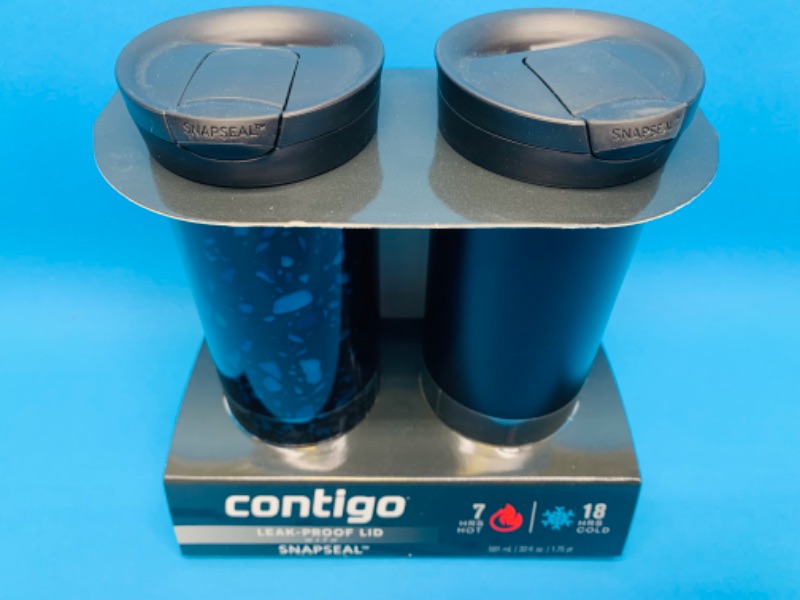 Photo 2 of 636495… 2 contigo leakproof bottles with snapseal  18 hours cold 7 hours hot 