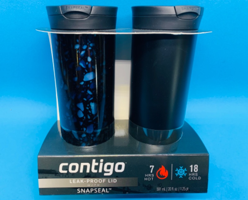 Photo 1 of 636495… 2 contigo leakproof bottles with snapseal  18 hours cold 7 hours hot 