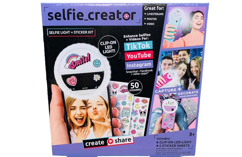 Photo 1 of 636501…selfie clip on light and 2 sticker sheets 
