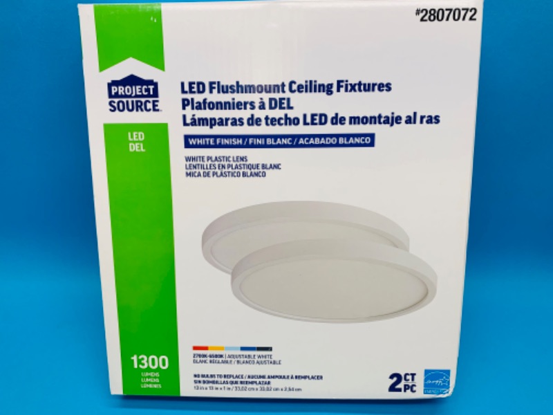 Photo 1 of 636537… 2 count LED flushmount ceiling fixtures 13 x 13 x 1 inch - Project Source 