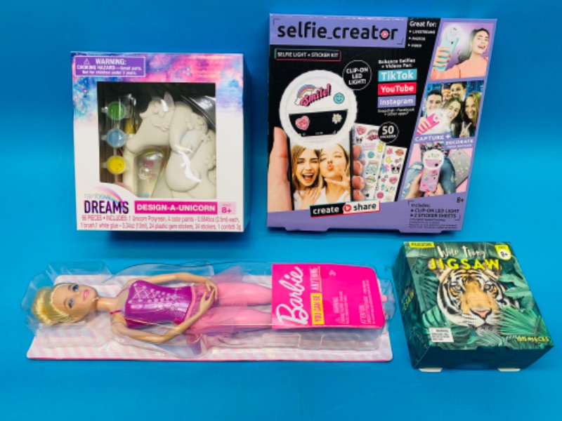 Photo 1 of 636715…Barbie doll, selfie light, unicorn craft and puzzle 