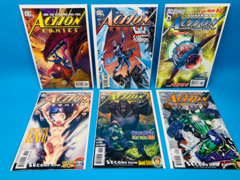 Photo 1 of 636749…6 action comics in plastic sleeves 