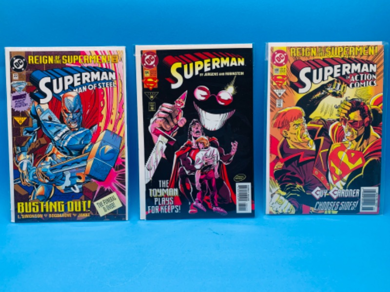 Photo 1 of 636760…3 older Superman comics in plastic sleeves 