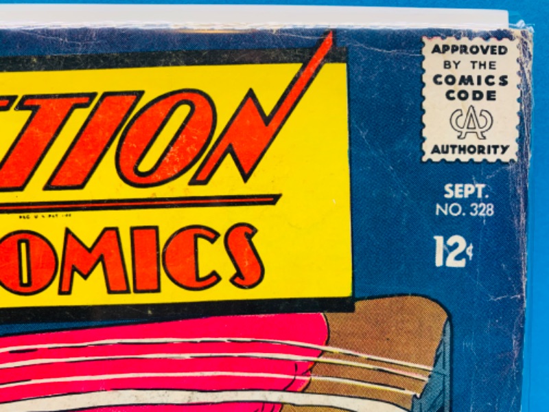 Photo 4 of 636762…condition issues-vintage $.12 cent action comics in plastic sleeve 