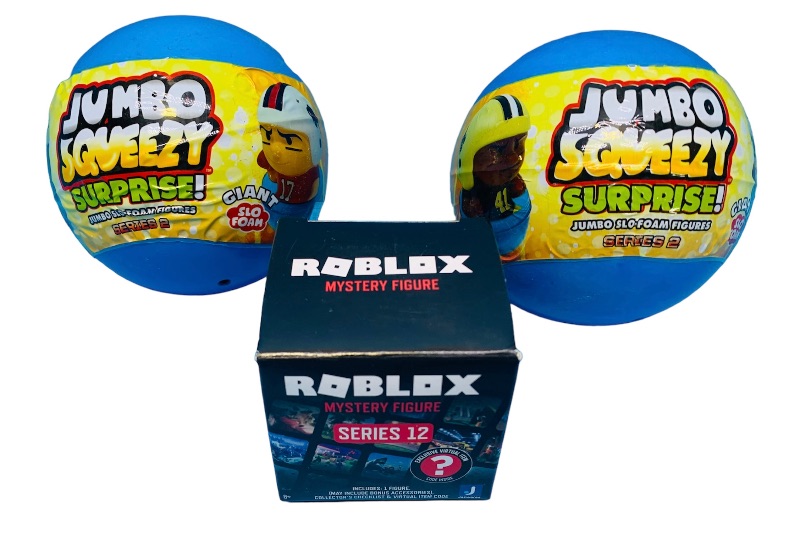 Photo 1 of 636782…Roblox mystery figure and 2 jumbo squeezy surprise 