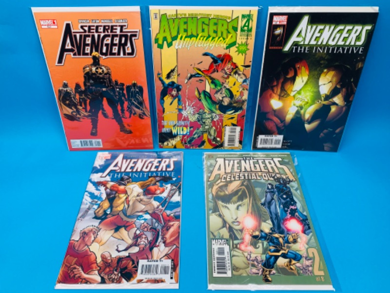 Photo 1 of 637162…5 avengers comics in plastic sleeves 
