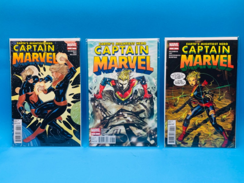 Photo 1 of 637266…3 captain marvel comics in plastic sleeves 