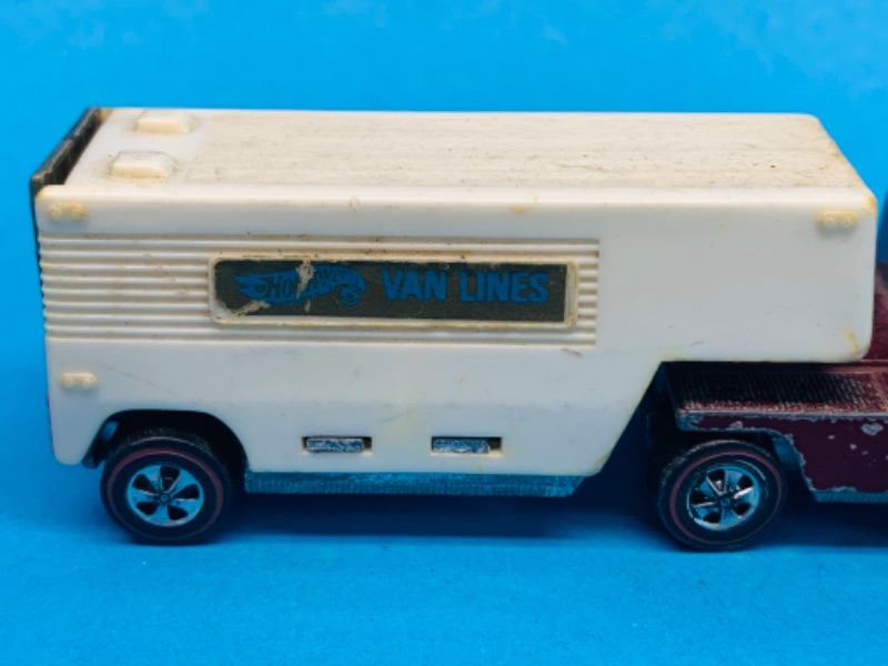 Photo 4 of 637427…worn- 1969 hot wheels redline heavy weights and van line trailer paint chips, scuffs, wear