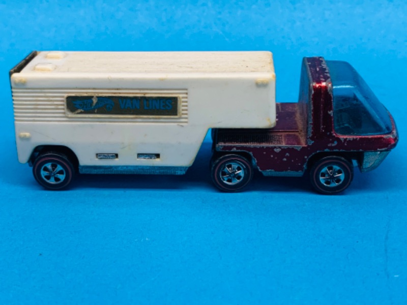 Photo 3 of 637427…worn- 1969 hot wheels redline heavy weights and van line trailer paint chips, scuffs, wear