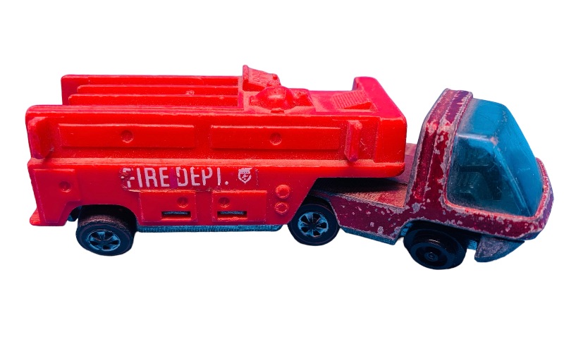Photo 1 of 637428…worn- 1969 hot wheels redline heavy weights and fire dept trailer - bent wheels, paint chips, scuffs, and wear