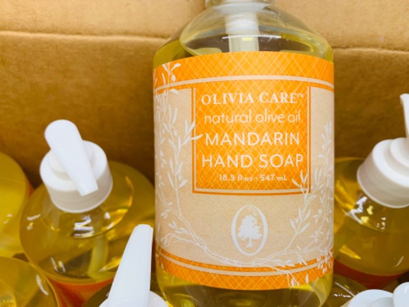 Photo 2 of 637450…20 bottles of Olivia Care vegan olive oil mandarin hand soap 18.5 oz each