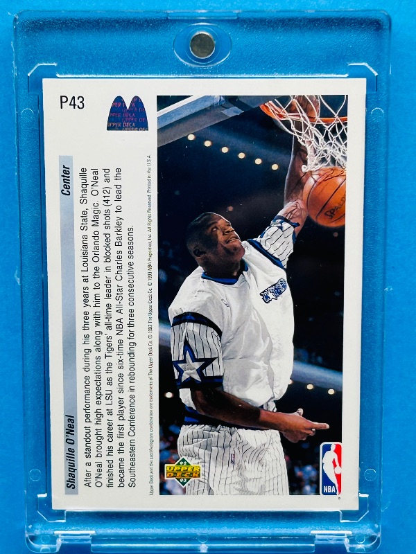 Photo 1 of 637482…Rookie Shaquille O’Neal card P43 in hard plastic case