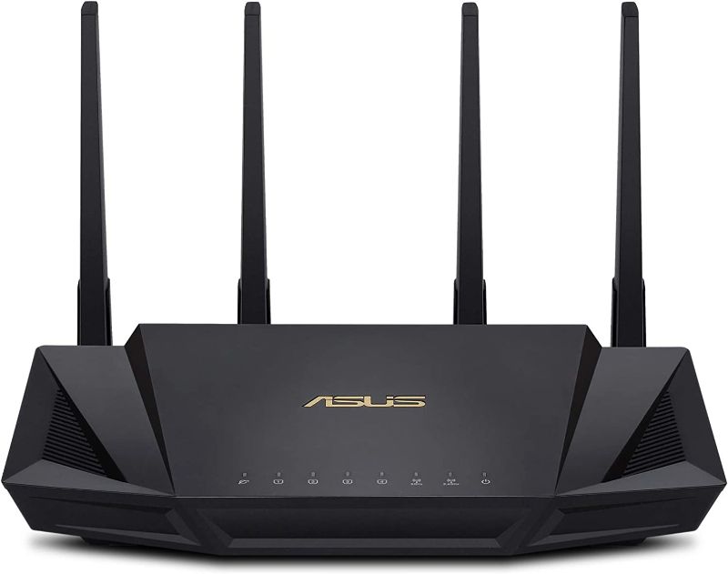 Photo 1 of ASUS WiFi 6 Router (RT-AX3000) - Dual Band Gigabit Wireless Internet Router * parts only; missing other half of power cord and antennas, severe package dmg. *