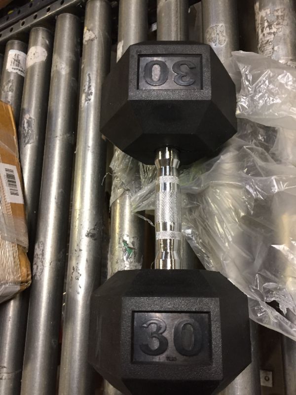 Photo 1 of 30LB RUBBER HEX DUMBELL - SINGLE 
