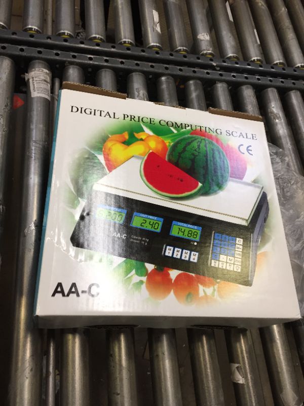 Photo 3 of 88LB 40KG Electronic Price Computing Scale | Digital Deli Food Produce Weight Scales with LCD Display for Retail Outlet Store, Kitchen, Restaurant Market, Farmer, Food, Meat, Fruit