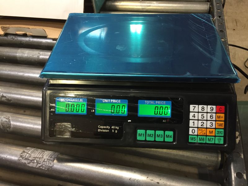 Photo 2 of 88LB 40KG Electronic Price Computing Scale | Digital Deli Food Produce Weight Scales with LCD Display for Retail Outlet Store, Kitchen, Restaurant Market, Farmer, Food, Meat, Fruit