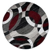 Photo 1 of World Rug Gallery Geometric Circles Area Rug, 6'6" round, DIRTY 

