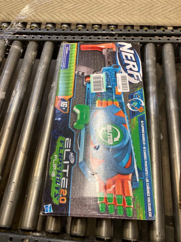 Photo 2 of NERF Elite 2.0 Flipshots Flip-16 Blaster with 16 Dart Barrels That Flip to Double Your Firepower, 16-Dart Capacity, 16 Elite Darts Standard Packaging