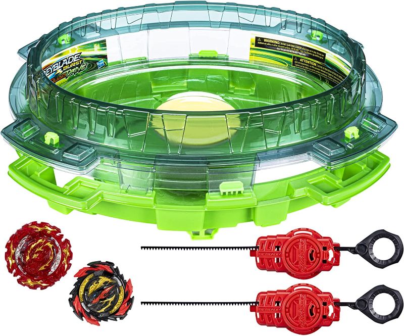 Photo 1 of BEYBLADE Burst QuadDrive Interstellar Drop Battle Set, Set Stadium, 2 Battling Tops and 2 Launchers