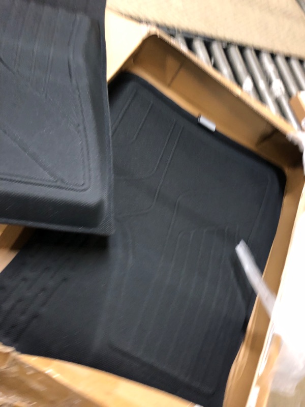 Photo 2 of BHASD 3 pcs All Weather Floor Mats for New 2021 2022 2023 Tesla Model 3 Car Floor Liners 1st & 2nd Row Tesla Model 3 Accessories, Durable Waterproof Odorless Custom Fit TPE and XPE Material (Set of 3) Floor Mat?3 pcs?