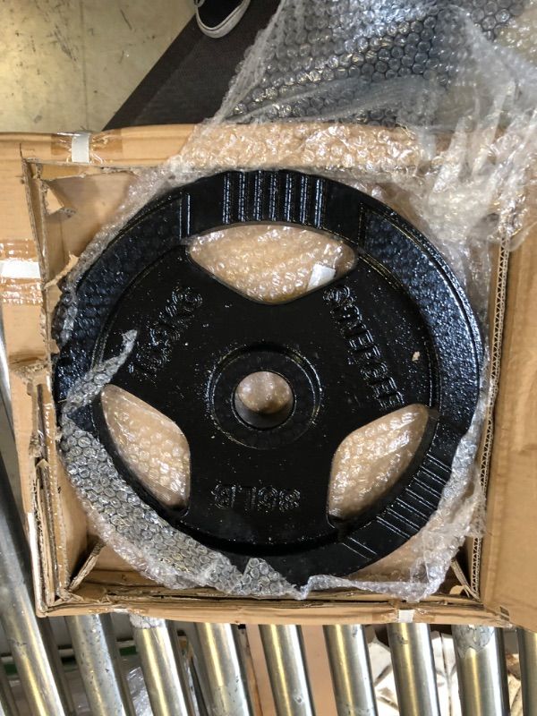 Photo 1 of Synergee Cast Iron Weight Plates with 1” Opening for Bodybuilding, Olympic & Power Lifting Workouts. Metal Weight Plates 35 lbs (Pair) ----- FACTORY SEALED