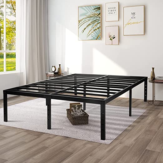 Photo 1 of AMSEJOPS Heavy Duty Queen Bed Frame, 16 Inches Tall Metal Platform Bedframe with Maximum Storage, No Box Spring Needed, Noise-Free, Easy Assembly, 3500lbs Steel Slat Support