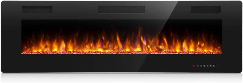 Photo 1 of Antarctic Star 42 Inch Electric Fireplace in-Wall Recessed and Wall Mounted, Fireplace Heater and Linear Fireplace with Multicolor Flame, Timer, 750/1500W Control by Touch Panel & Remote
