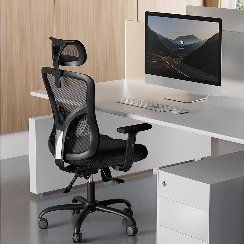 Photo 1 of Office Chair Ergonomic Office Chair High Back Mesh Computer Chair with Lumbar Support Adjustable Armrest, Backrest and Headrest
++USE STOCK PHOTO AS REFERENCE++

