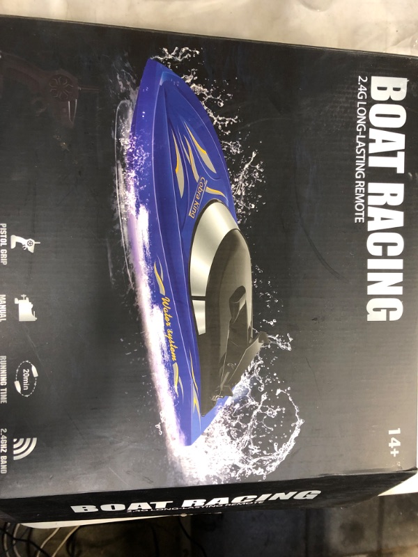 Photo 3 of 2 Pack RC Boat Remote Control Boats for Pools and Lakes for Kids and Adults, 10 kmH 2.4 GHz RC Boat for Boys 4-7 8-12 Years with 4 Rechargeable Batteries
